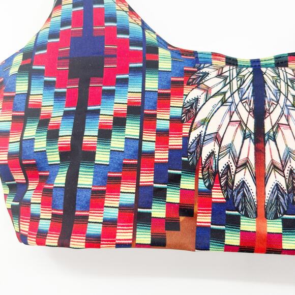 ONZIE‎ Womens Boho Printed Wide Elastic Hot Yoga Athletic Sports Bra Size M/L - Picture 3 of 7